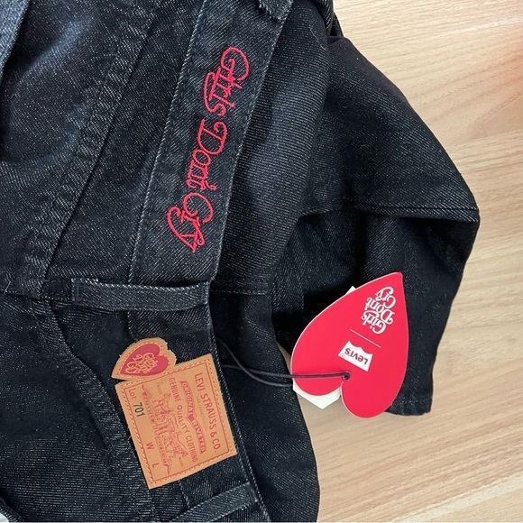 NEW LEVIS sz 30 GIRLS DON'T CRY Black 701 Straight High Rise Jeans - Picture 5 of 9